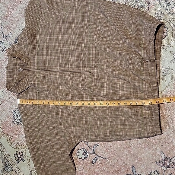 Bette & Court Tan Plaid Pullover 1/2 Zip Elastic Waist Golf Jacket Size S - Picture 13 of 14